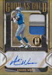 2024 Andre Ware Panini Gold Standard GOOD AS GOLD PATCH AUTO 04/49 AUTOGRAPH RELIC #GAG-AWE Detroit Lions