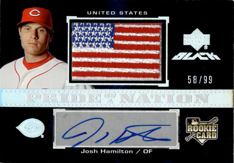 2007 Josh Hamilton Upper Deck Black PRIDE OF A NATION ROOKIE AUTO 58/99 AUTOGRAPH RC #58 Cincinnati Reds
