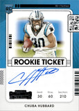 2021 Chuba Hubbard Panini Contenders ROOKIE TICKET AUTO AUTOGRAPH RC #134 Carolina Panthers