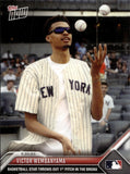 2023 Victor Wembanyama Topps Now BASKETBALL STAR THROWS OUT 1ST PITCH IN BRONX San Antonio Spurs #472