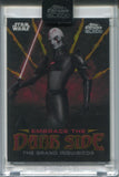 2024 The Grand Inquisitor Topps Chrome Black Star Wars EMBRACE THE DARK SIDE GOLD REFRACTOR 43/50 #ED-8