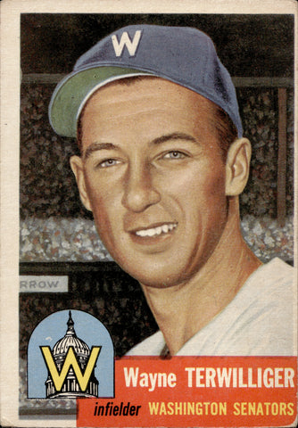 1953 Wayne Terwilliger Topps #159 Washington Senators BV $40