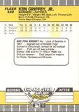 1989 Ken Griffey Jr. Fleer ROOKIE SEATTLE MARINERS #548 4