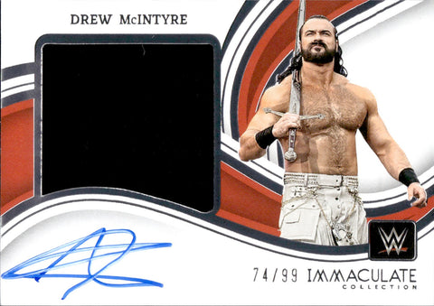 2023 Drew McIntyre Panini Immaculate WWE JUMBO SHIRT AUTO 74/99 AUTOGRAPH RELIC #PM-DMI Monday Night Raw