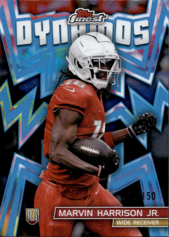 2024 Marvin Harrison Jr. Topps Finest DYNAMOS ROOKIE BLUE REFRACTOR 082/150 RC #DYN-13 Arizona Cardinals
