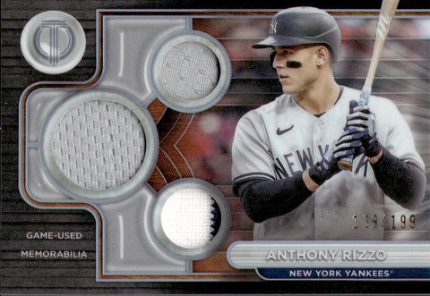 2024 Anthony Rizzo Topps Tribute TRIPLE JERSEY 139/199 RELIC #TTR-ARI New York Yankees