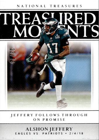 2019 Alshon Jeffery Panini National Treasures TREASURED MOMENTS 23/75 #89 Philadelphia Eagles