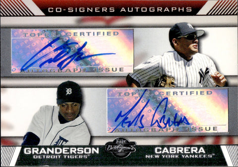 2007 Curtis Granderson Melky Cabrera Topps Co-Signers DUAL AUTO AUTOGRAPH #SC-GC Yankees Tigers