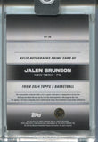 2024 Jalen Brunson Topps 3 Basketball PATCH AUTO 20/20 AUTOGRAPH RELIC #RP-JB New York Knicks