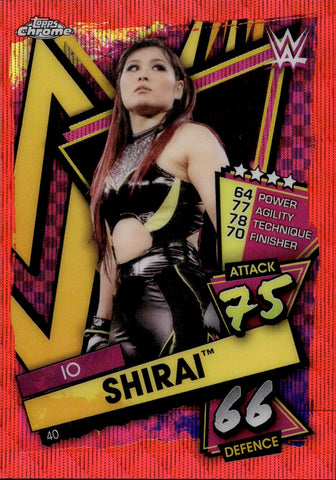 2021 Io Shirai Topps Chrome Slam Attax RED WAVE 1/5 #40 Monday Night Raw