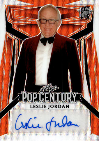 2023 Leslie Jordan Leaf Pop Century ORANGE WAVE AUTO 2/4 AUTOGRAPH #BA-LJ1 Will & Grace