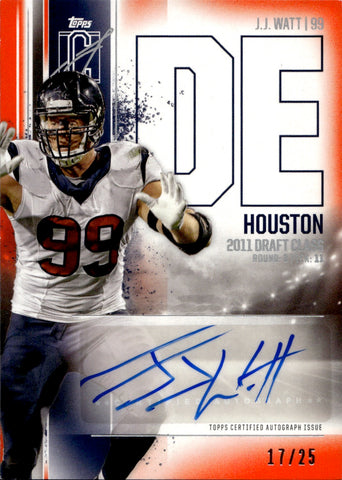 2024 J.J. Watt Topps Signature Class RED VETERANS CLASS VARIATION AUTO 17/25 AUTOGRAPH #VCA-JJW Houston Texans