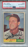 1961 Stan Musial Topps PSA/DNA AUTHENTIC AUTO AUTOGRAPH #290 St. Louis Cardinals HOF 6091