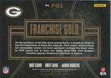 2016 Bart Starr Brett Favre Aaron Rodgers Panini Black Gold WHITE GOLD FRANCHISE GOLD 052/100 #FG1 Green Bay Packers