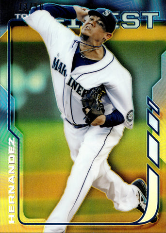 2014 Felix Hernandez Topps Finest GOLD REFRACTOR 13/50 #57 Seattle Mariners