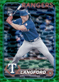 2024 Wyatt Langford Topps Update GREEN FOIL ROOKIE 273/499 RC #US151 Texas Rangers