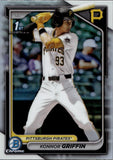 2024 Konnor Griffin Bowman Chrome Draft 1ST BOWMAN REFRACTOR #BDC-22 Pittsburgh Pirates 7