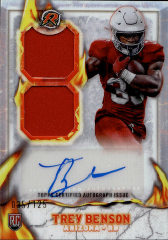 2025 Trey Benson Topps Resurgence ROOKIE IGNITE DUAL JERSEY AUTO 035/125 AUTOGRAPH RELIC RC #IPA-TB Arizona Cardinals
