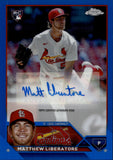 2023 Matthew Liberatore Topps Chrome BLUE REFRACTOR ROOKIE AUTO 042/150 AUTOGRAPH RC #AC-ML St. Louis Cardinals