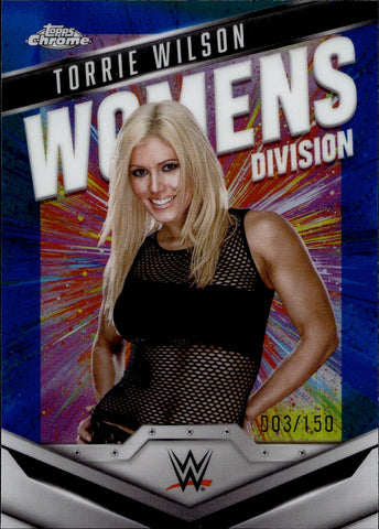 2025 Torrie Wilson Topps Chrome WOMENS DIVISION BLUE REFRACTOR 003/150 #WD-TOR WWE HOF