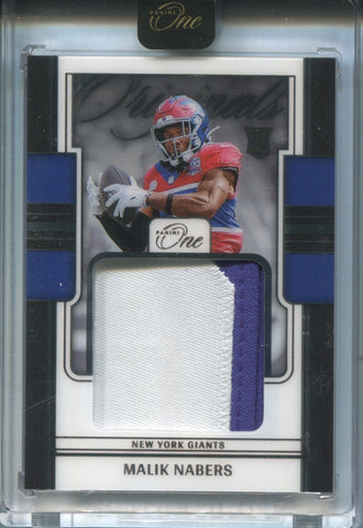 2024 Malik Nabers Panini One ROOKIE ORIGINALS JUMBO PATCH 34/99 RELIC RC #OOP-MNS New York Giants