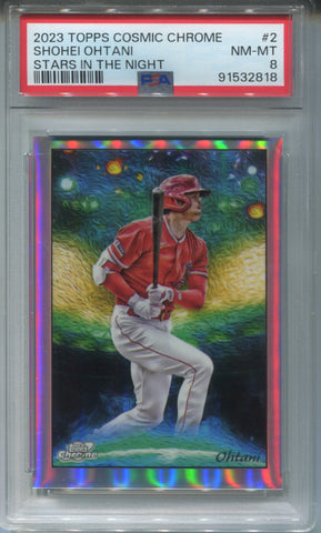 2023 Shohei Ohtani Topps Cosmic Chrome STARS IN THE NIGHT PSA 8 #2 Anaheim Angels 2818