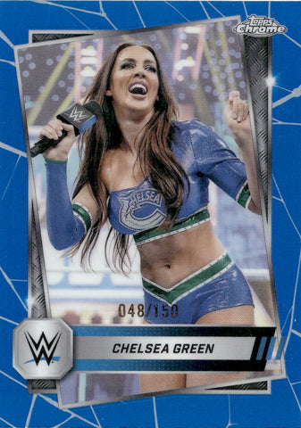 2025 Chelsea Green Topps Chrome BLUE REFRACTOR 048/150 #104 Friday Night Smackdown