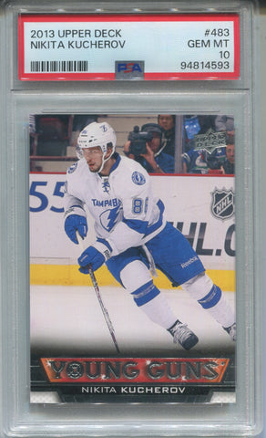 2013-14 Nikita Kucherov Upper Deck Series 2 YOUNG GUNS ROOKIE RC PSA 10 #483 Tampa Bay Lightning 4593