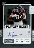 2021 Nico Collins Panini Contenders ROOKIE VARIATION PLAYOFF TICKET AUTO 20/49 AUTOGRAPH RC #127 Houston Texans