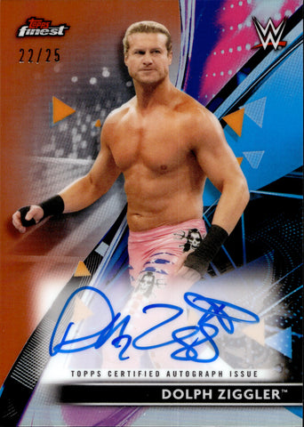 2021 Dolph Ziggler Topps Finest ORANGE REFRACTOR AUTO 22/25 AUTOGRAPH #RA-DZ Friday Night Smackdown