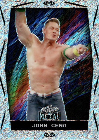 2024 John Cena Leaf Metal Legends DIAGONAL SILVER SHIMMER 09/10 #18 WWE Legend