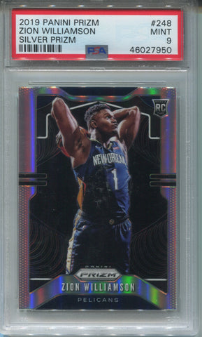 2019-20 Zion Williamson Panini Prizm HOLO SILVER ROOKIE RC PSA 9 #248 New Orleans Pelicans 7950