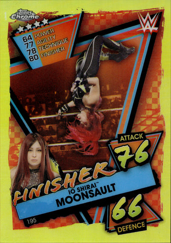 2021 Io Shirai Topps WWE Slam Attax YELLOW REFRACTOR 67/99 FINISHER #195 Friday Night Smackdown