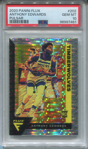 2020-21 Anthony Edwards Panini Flux PULSAR ROOKIE RC PSA 10 #202 Minnesota Timberwolves 7461