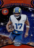 2024 Puka Nacua Panini Certified MIRROR ORANGE CERTIFIED STARS 057/149 #10 Los Angeles Rams