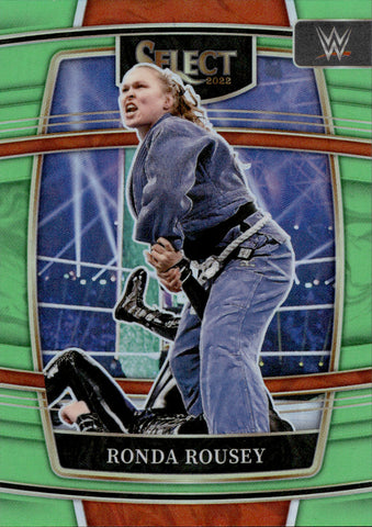 2022 Ronda Rousey Panini Select WWE CONCOURSE LEVEL NEON GREEN 40/49 #90 Friday Night Smackdown