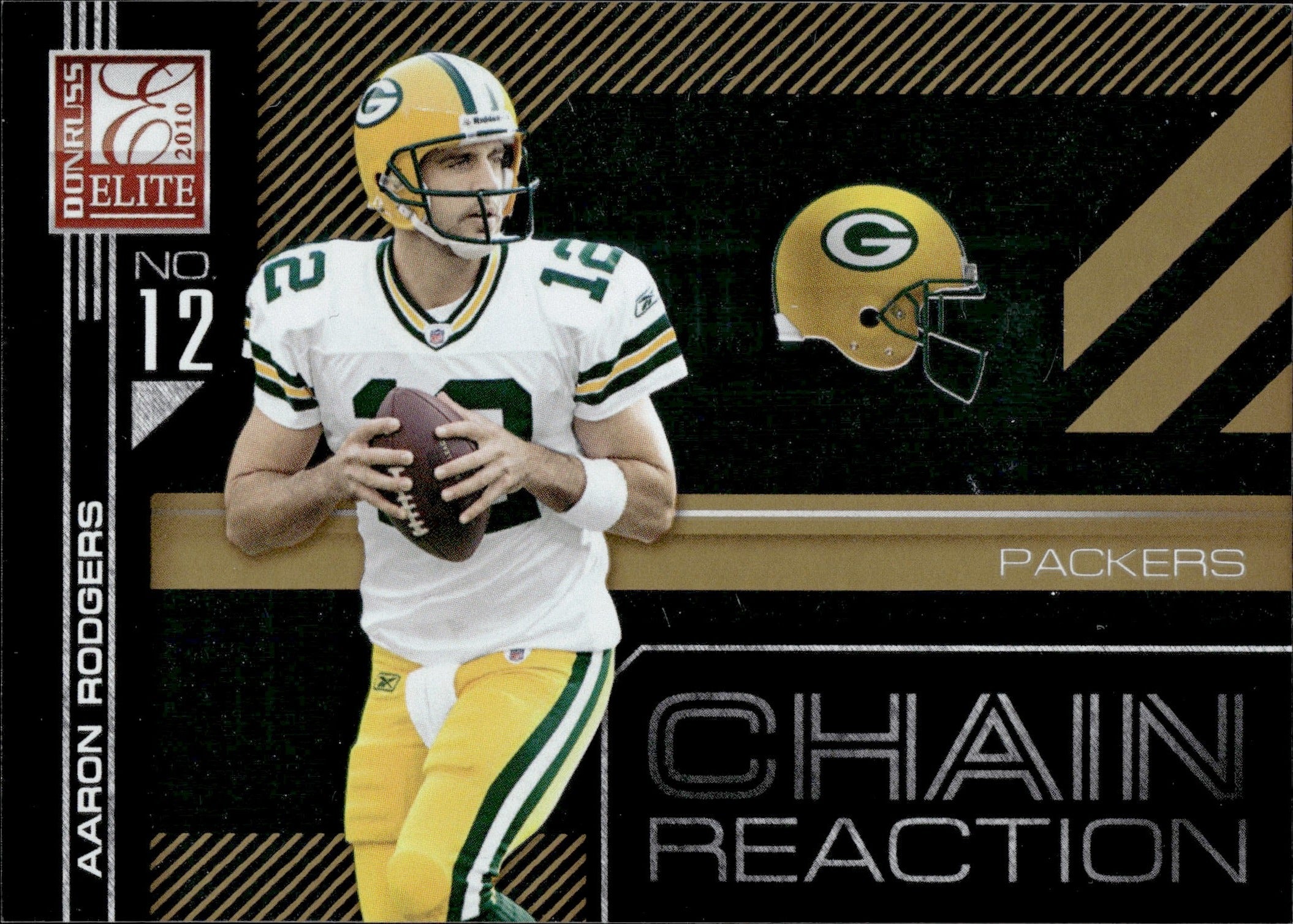 2010 Aaron Rodgers Donruss Elite CHAIN REACTION GOLD 488/999 #1 Green