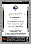 2009 David Price Topps Finest AUTOGRAPHED LETTER PATCH ROOKIE AUTO RC 010/285 #164 Tampa Bay Rays