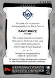 2009 David Price Topps Finest AUTOGRAPHED LETTER PATCH ROOKIE AUTO RC 010/285 #164 Tampa Bay Rays