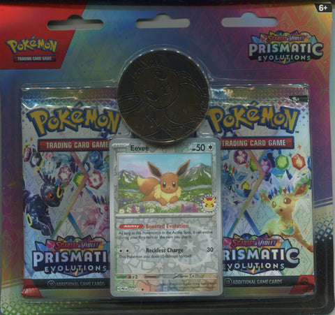 Pokemon Scarlet & Violet Prismatic Evolutions, 2 Pack Blister Pack