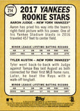 2017 Aaron Judge Tyler Austin Topps Heritage STAR ROOKIE RC #214 New York Yankees 2