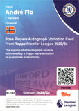 2025-26 Andre Flo Autograph Topps Premier League #AC-TAF 60/99 GREEN FOIL AUTO CHELSEA