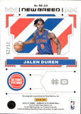 2022-23 Jalen Duran Donruss Elite BLUE NEW BREED ROOKIE AUTO 21/25 AUTOGRAPH RC #NB-JLD Detroit Pistons