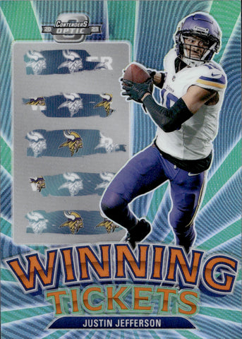 2023 Justin Jefferson Donruss Optic ORANGE WINNING TICKET 38/50 #WT-5 Minnesota Vikings