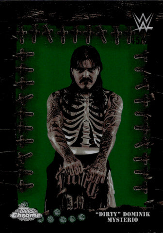 2025 Dominik Mysterio Topps Chrome Cactus Jack FAMED PHANTOMS GREEN REFRACTOR 45/99 #FMP-21
