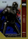2023 Topps Finest Star Wars K-2SO #FN-76 GOLD REFRACTOR 02/50