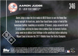 2017 Aaron Judge Topps NOW HOME RUN DERBY WINNER ROOKIE RC #346 New York Yankees