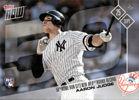 2017 Aaron Judge Topps NOW ROOKE HOME RUN RECORD RC #654 New York Yankees
