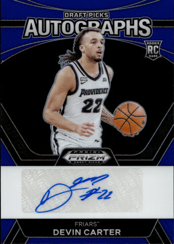 2024 Devin Carter Panini Prizm Draft BLUE ROOKIE AUTO 108/149 Providence Friars #DPA-DVC