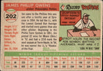 1955 Jim Owens Topps ROOKIE RC #202 Philadelphia Phillies